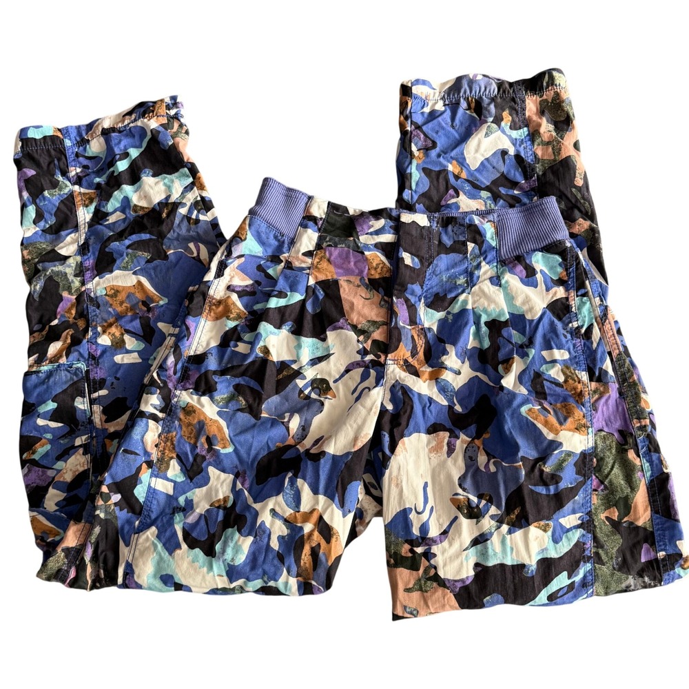 Free People FP Movement Mesmerize Me Cargo Pants Small Violet Camo Tech